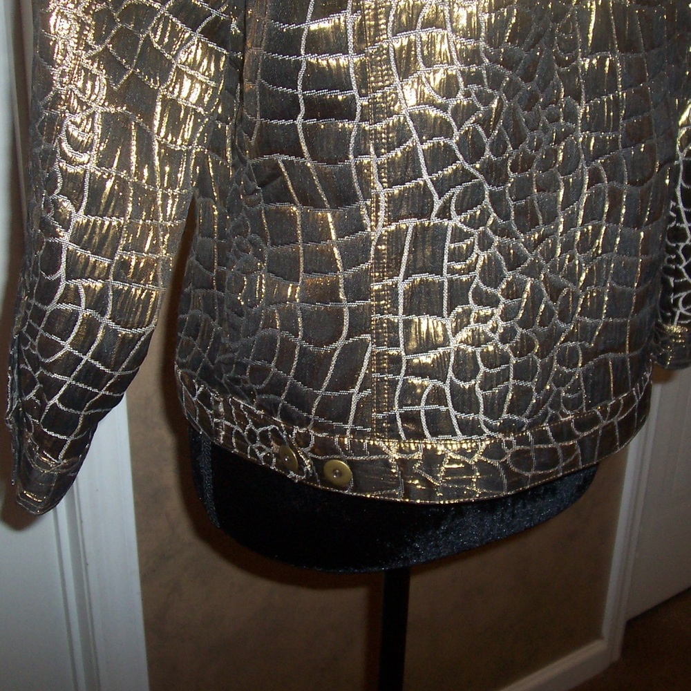 Ruby Rd. Faux Snake Skin Metallic Look Jacket - Picture 5 of 6